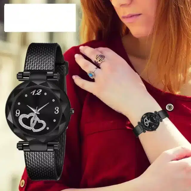 Analog Watch for Girls (Black)