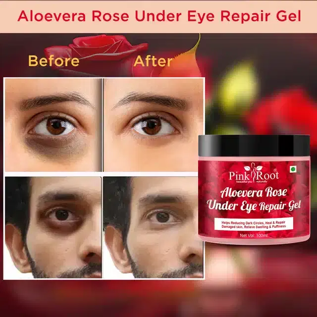 Pink Root Aloevera Rose Under Eye Gel, 100 ml