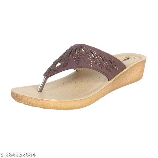 Inblu Slippers for Women (Brown, 3)