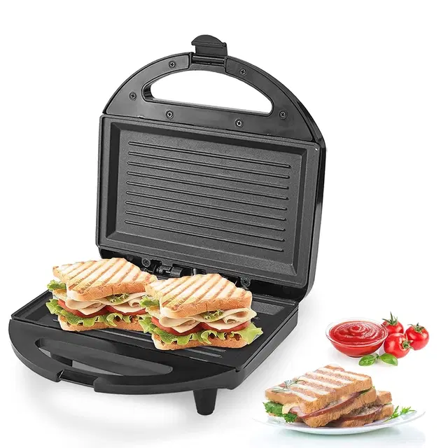 Lifelong Sandwich Griller , 750 W with 4 Slice Non-Stick Fixed Plates (Black)