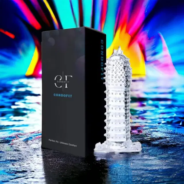 A R Silicone Crystal Dotted Condom for Men, Transparent