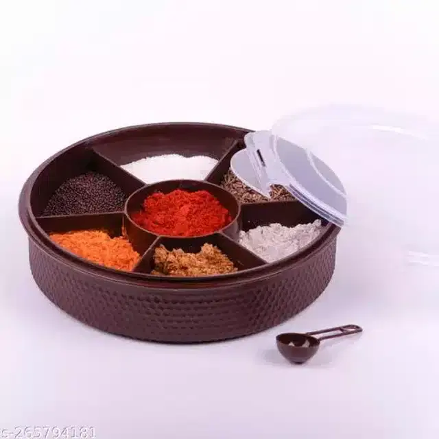 Plastic Round Masala Box, Multicolor