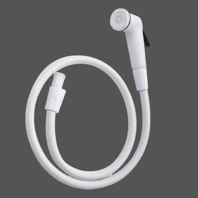 Blacky Health Faucet with 1 mtr Hose Pipe & Hook, White, Set of 1