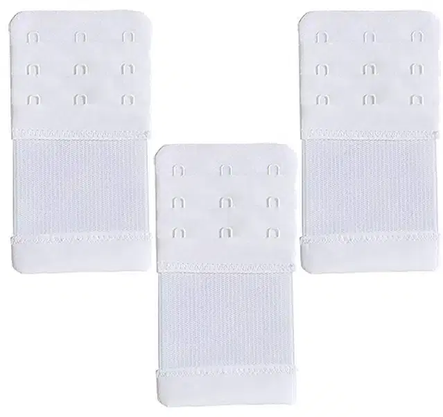 Bra Hook Extender for Women, Pack of 3 (White)