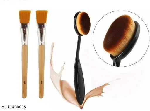 Personal and Professional Use 2 face pack brush and oval brush ( 3 Item)