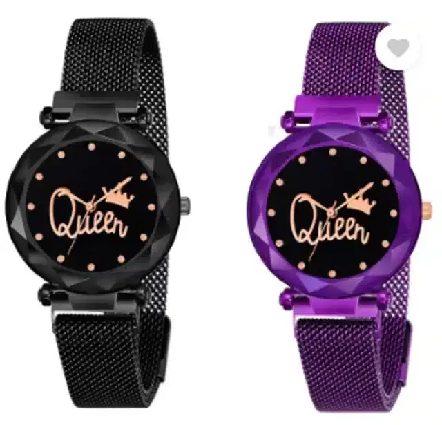 Analog Watch for Women, Pack of 2 (Multicolor)
