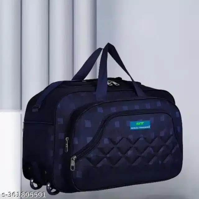 Nylon Duffel Bag, Navy Blue, 60 L