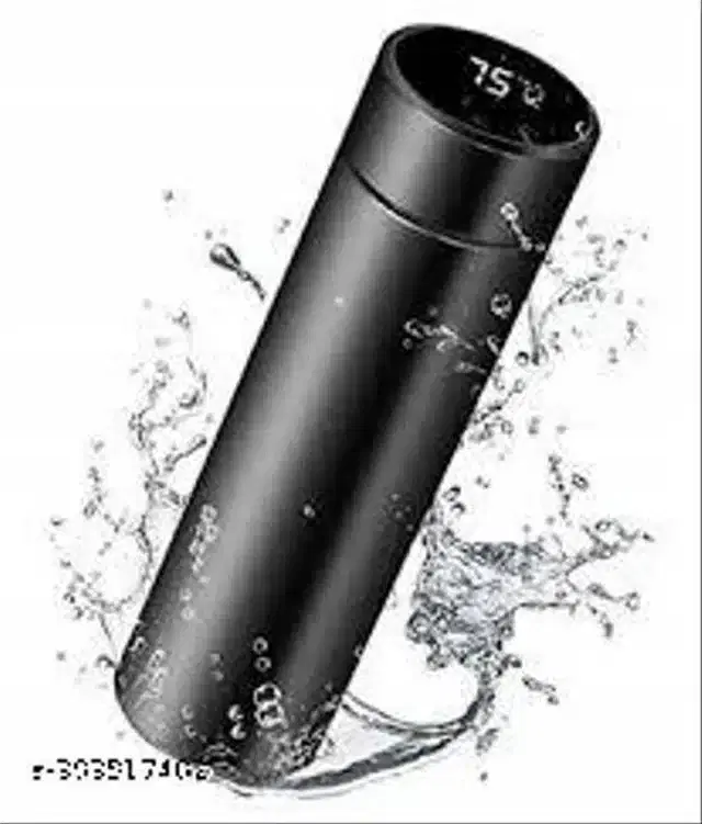Smart Insulated Vacuum Water Bottle, Black, 500 ml