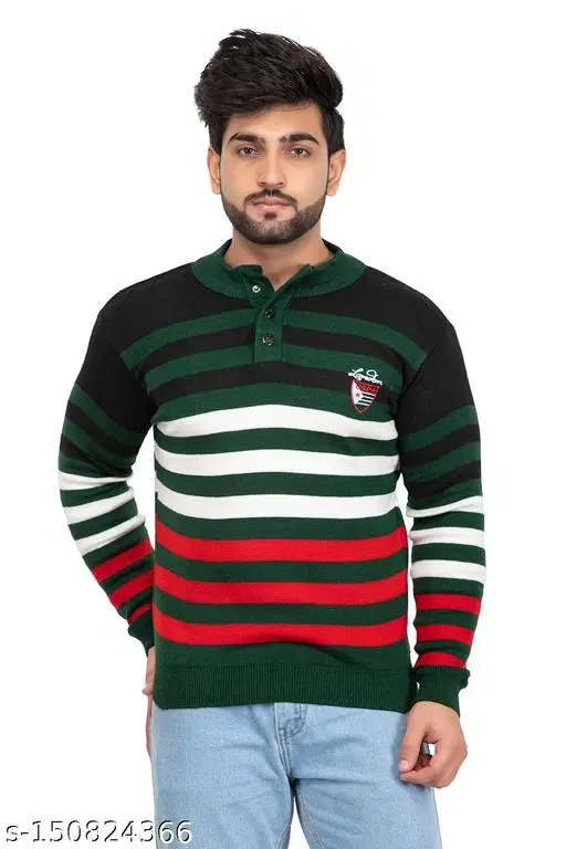 Full Sleeves Sweater for Men (Multicolor, M)