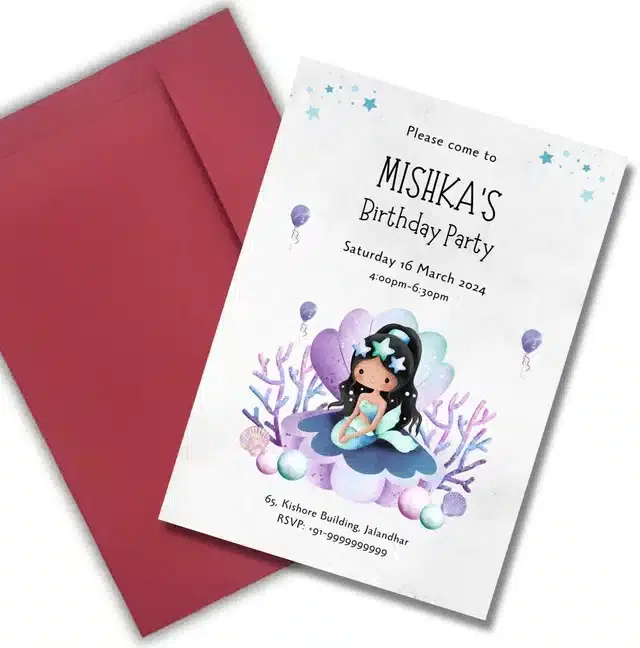 Birthday Party Greetings with Envelope, Multicolor