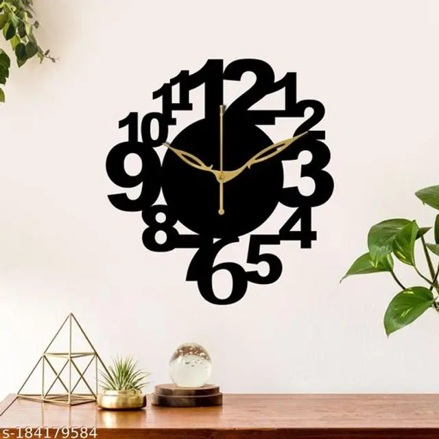 Wooden Wall Clock, Black