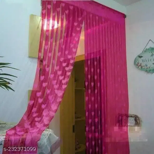 Curtains for Door, Pink, 6 Feet