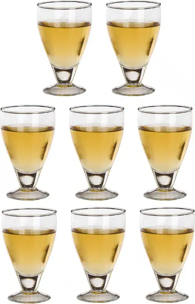 Liquor cum Cocktail Glasses, Transparent, 250 ml, Pack of 8