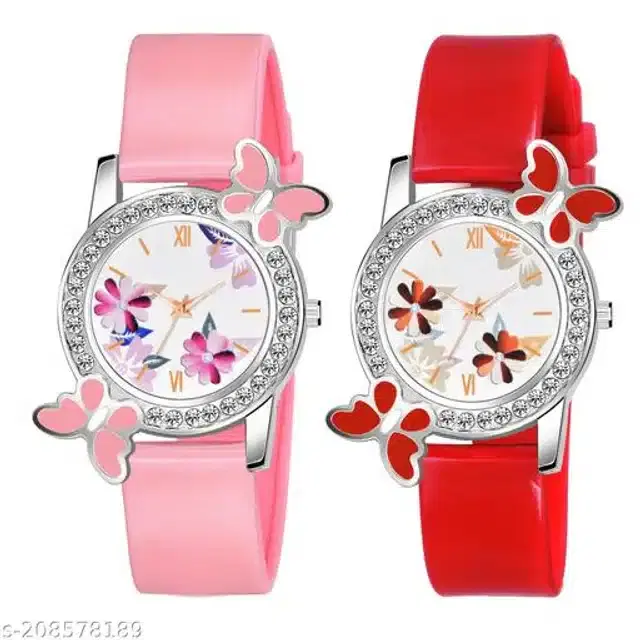Analog Watch for Women, Pack of 2 (Multicolor)