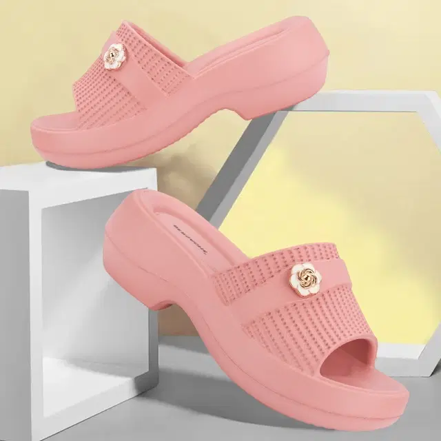 Solid Wedges for Women (Pink, 4)