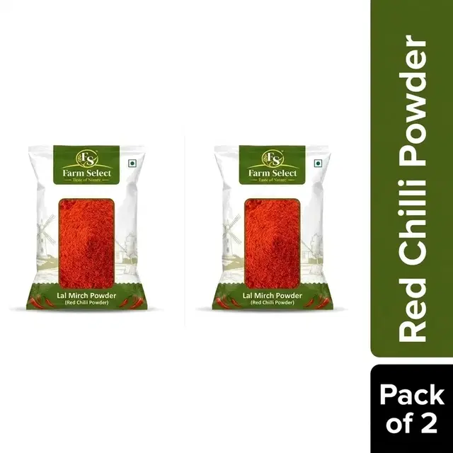 Farrm Select Lal Mirch/Red Chilli Powder 500 g (Set of 2)