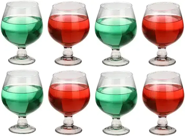 Liquor cum Cocktail Glasses, Transparent, 300 ml, Pack of 8