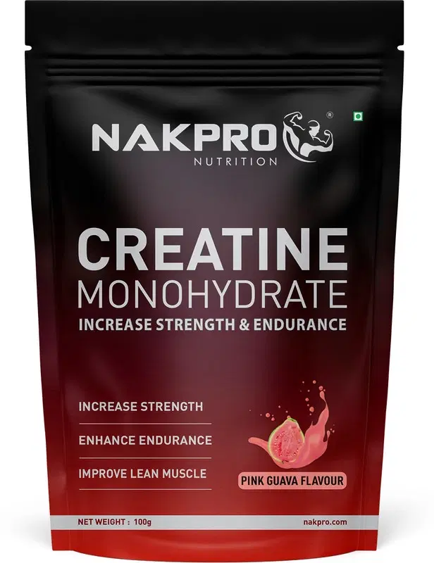 Nakpro Creatine Monohydrate Powder For Muscle Endurance & Recovery Creatine Creatine 100 g, Pink Guava