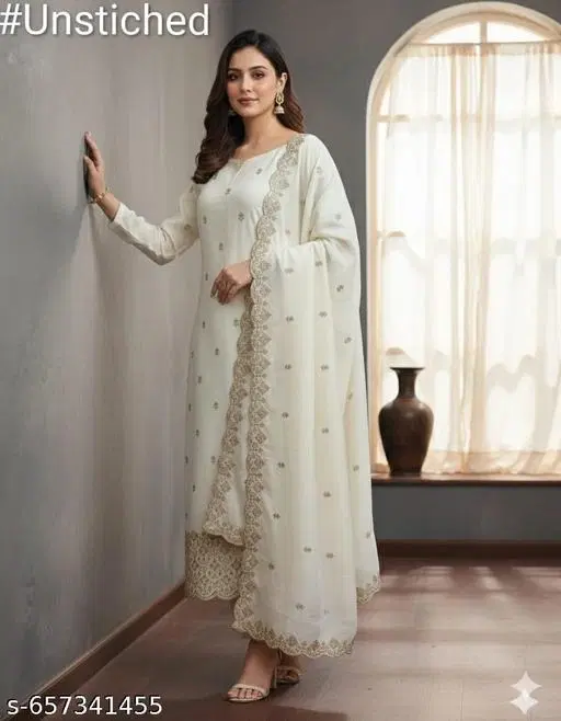 Printed Floral Palazzo Suits for Women (Multicolor, 7.05 meter (4XL)