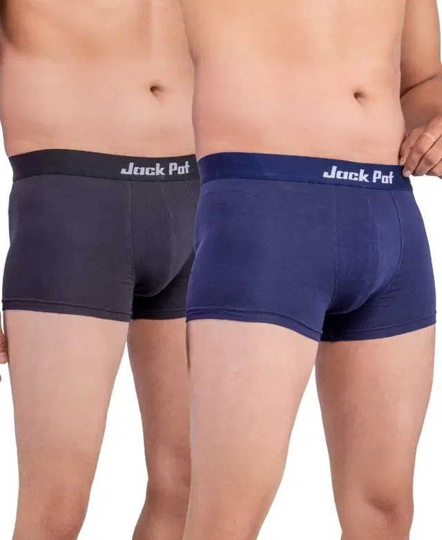 Cotton Trunks for Men, Pack of 2 (Multicolor, S)