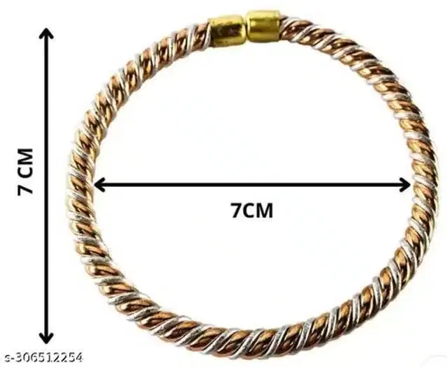 Brass Kada for Men (Rose Gold & Silver)