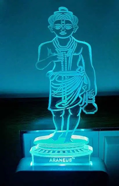 Unicept Nilkanth Varni 3D Illusion Designe Extremely 7 Color Changing Night Lamp, Multicolor, NE-25