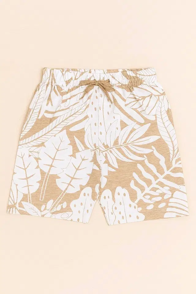 Polycotton Printed Shorts for Boys, White (8-10 Years)