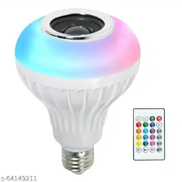 Remote Control Bluetooth Speaker cum LED Bulb, Multicolor