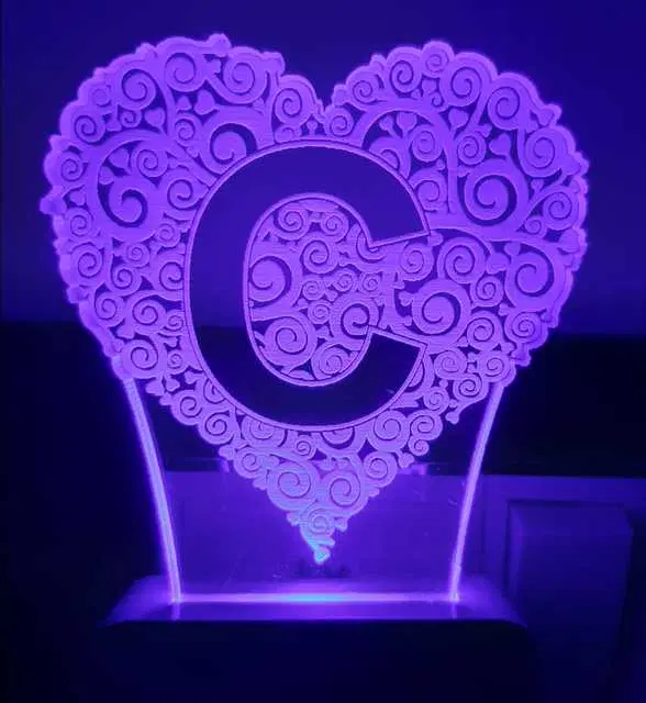 Plastic 7 Color Changing 3D Led Night Lamp For Living Room, Ms-143