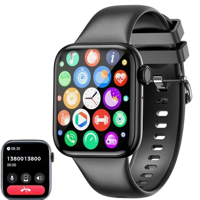 Rubber Strap T 500 Bluetooth Smartwatch for Men & Women, Black