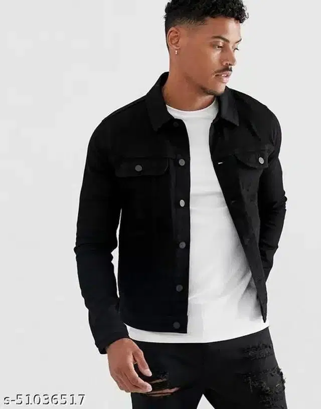 Denim Jacket for boys (Black, L)
