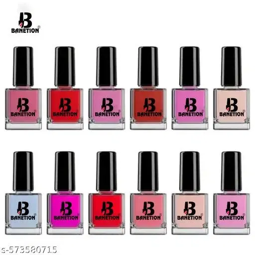 Banetion Matte Nail Polish, Multicolor, Pack of 12