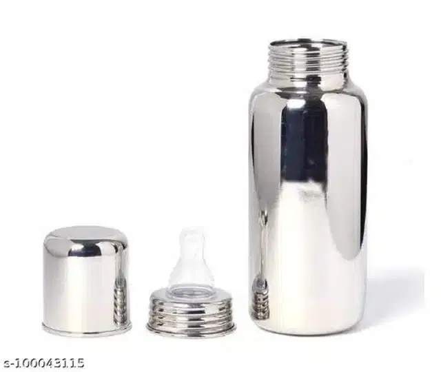 Stainless Steel Milk Bottle for Baby, Silver, 250 ml