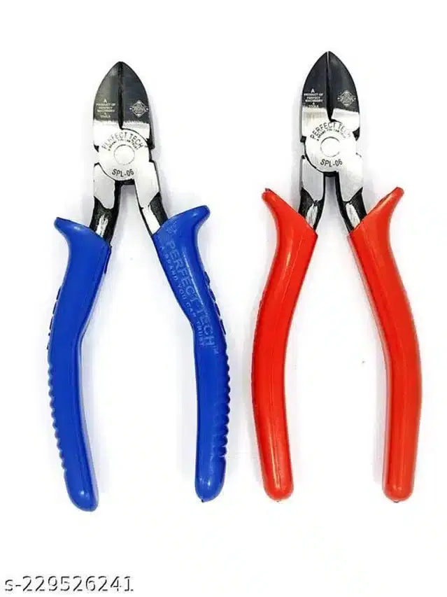 Combination Side Cutting Plier, Pack of 2, Blue & Red