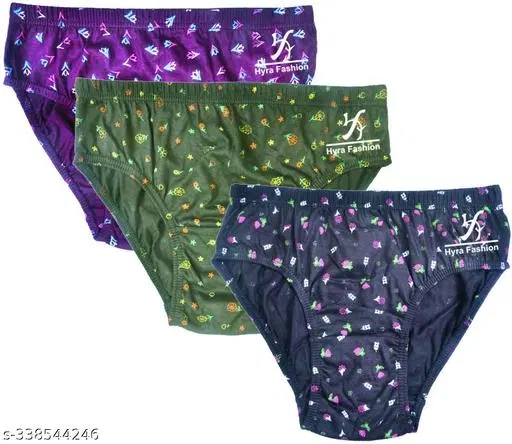 Cotton Printed Briefs for Women, Multicolour, Pack of 4 (75 Cm)