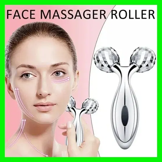 3D Face Massage Roller, Silver