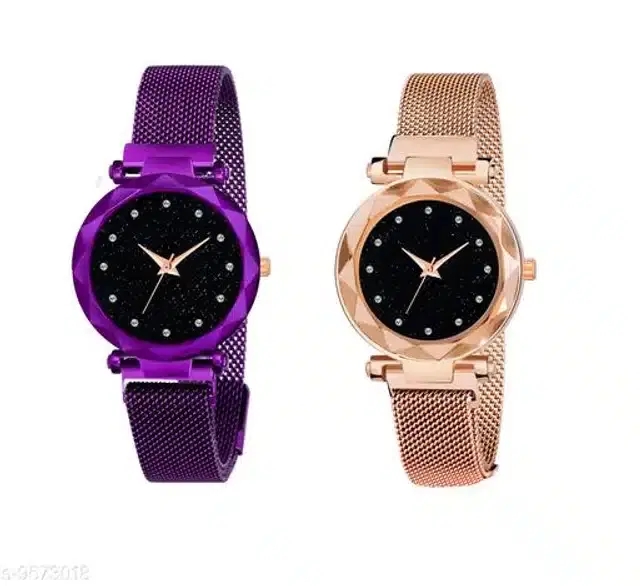 Analog Watch for Women, Pack of 2 (Multicolor)