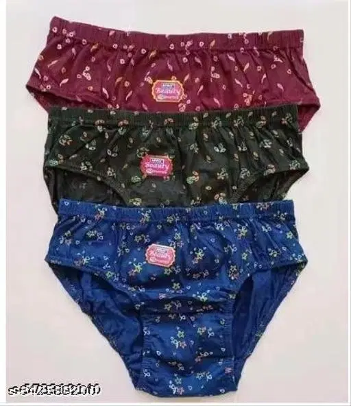 Floral Low Rise Hipster Briefs for Women, Pack of 3 (Blue, S)