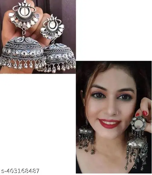 Fashionable Oxidised Jhumka Earring Combo Earring Pack of 2