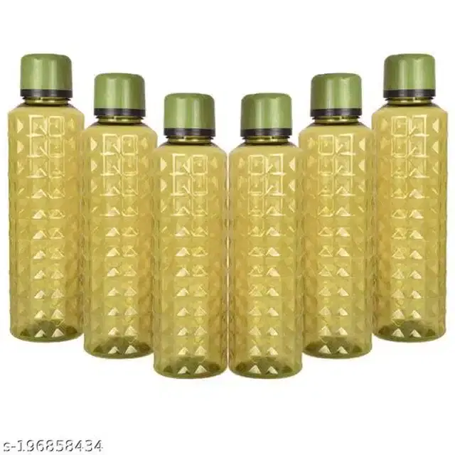 Water Bottle Set, Green, 1000 ml, Pack of 6