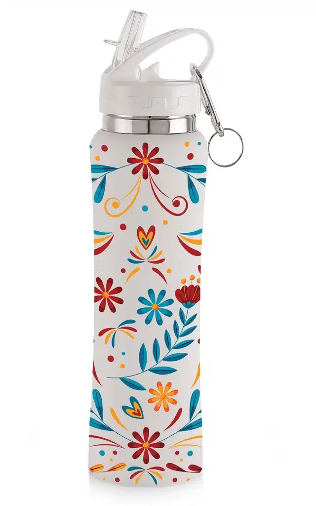 Stainless Steel Sipper Water Bottle, White, 750 ml