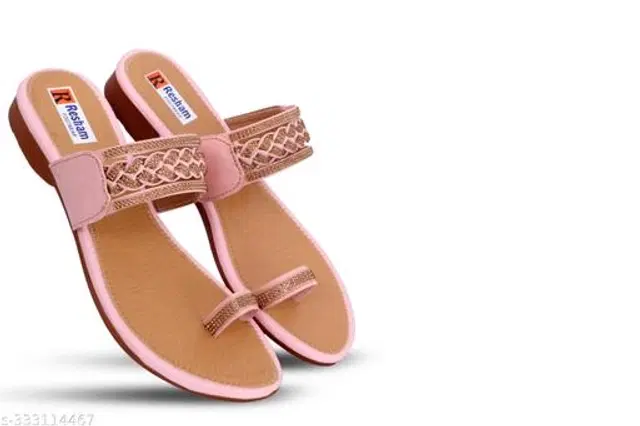 Flats for Women (Pink & Beige, 7)