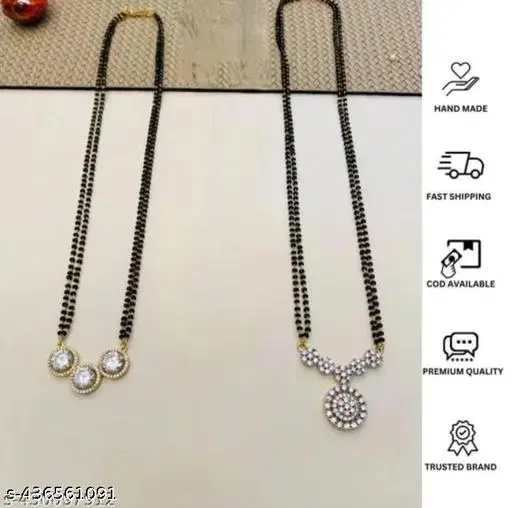 White Multiple Strand Mangalsutra for Women (Free Size)