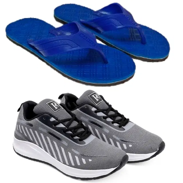 Combo of Flipflops with Sports Shoes for Men, Set of 2 (Multicolor, 6)