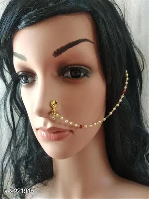 Alloy Gold Plated Nosepins for Women (Multicolor, Free Size)