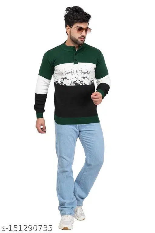Full Sleeves Sweater for Men (Multicolor, M)