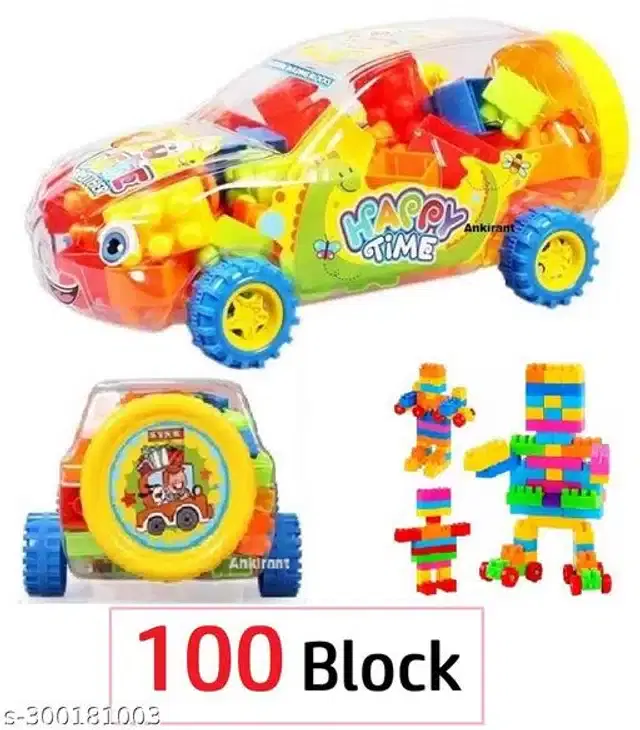 100 Pcs Building Toys for Kids, Multicolor, Set of 1