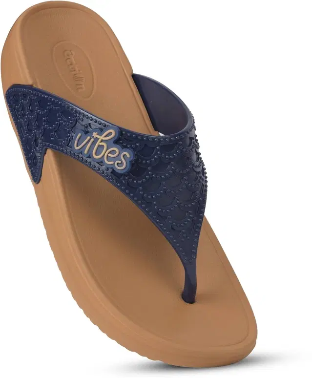 action Casual Slippers for Women (Brown, 4)