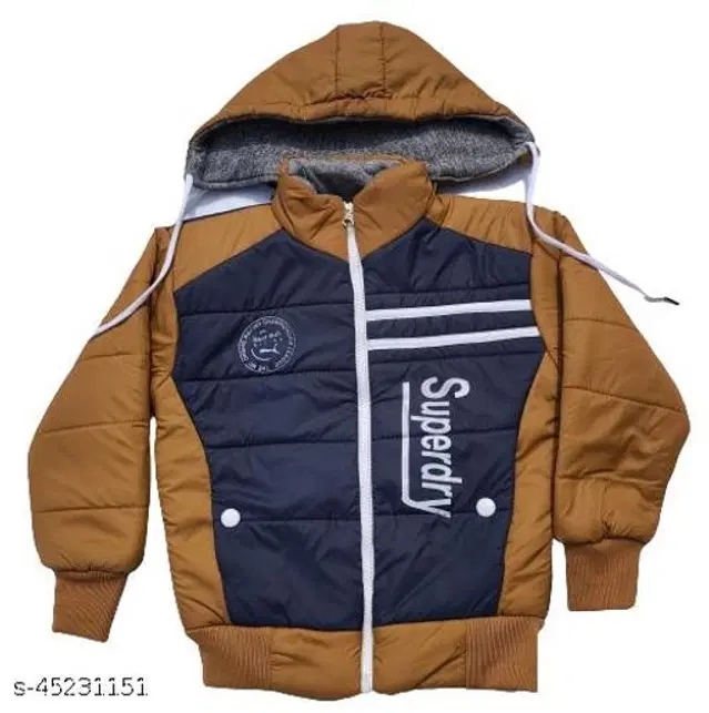 Polyester Jacket for Boys (Navy Blue & Mustard, 12-18 Months)