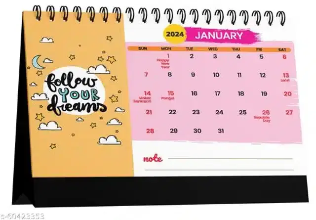 Desk Calender cum Personal Organiser, Multicolor